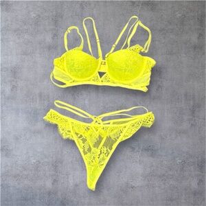 Neon Yellow Lace HONEY BIRDETTE VANESSA Lingerie Set